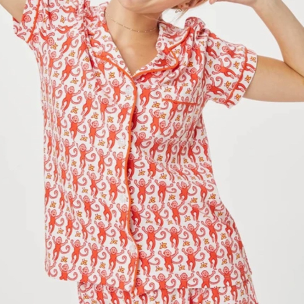 Preppy Roller rabbit pjs in orange